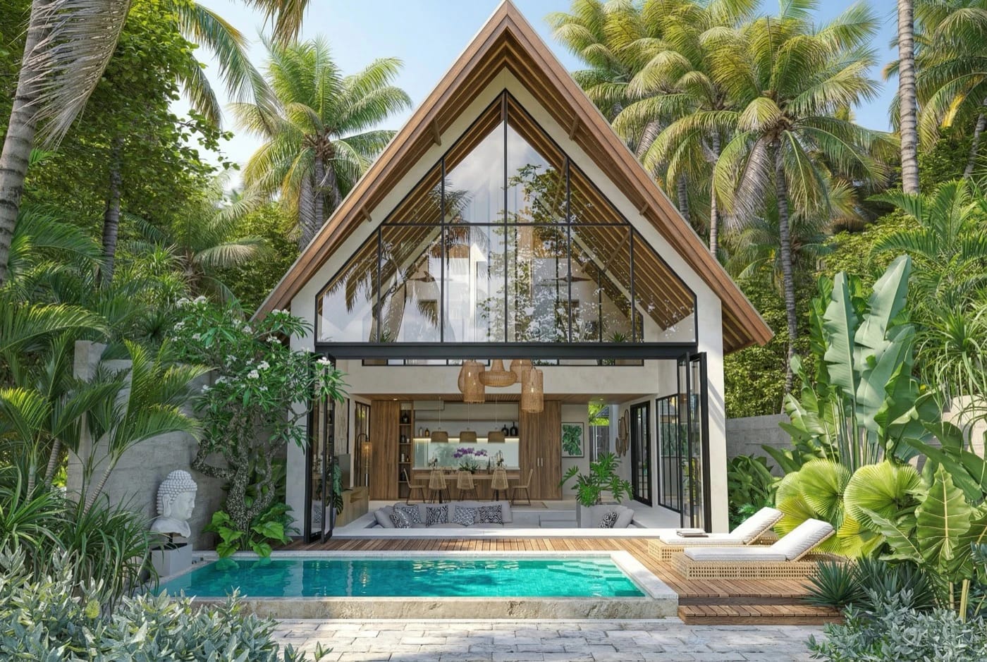 Luxury villa with private pool designed and built by Balitecture in Bali