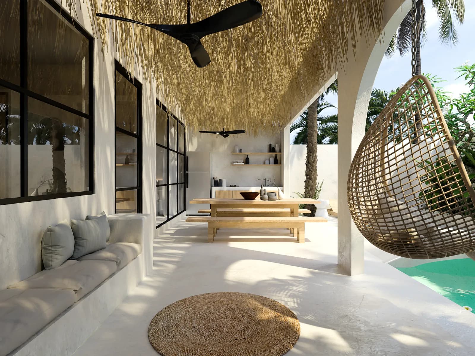 Casita Alas - Tropical Mediterranean villa facade with private pool, Kerobokan, Bali by Balitecture