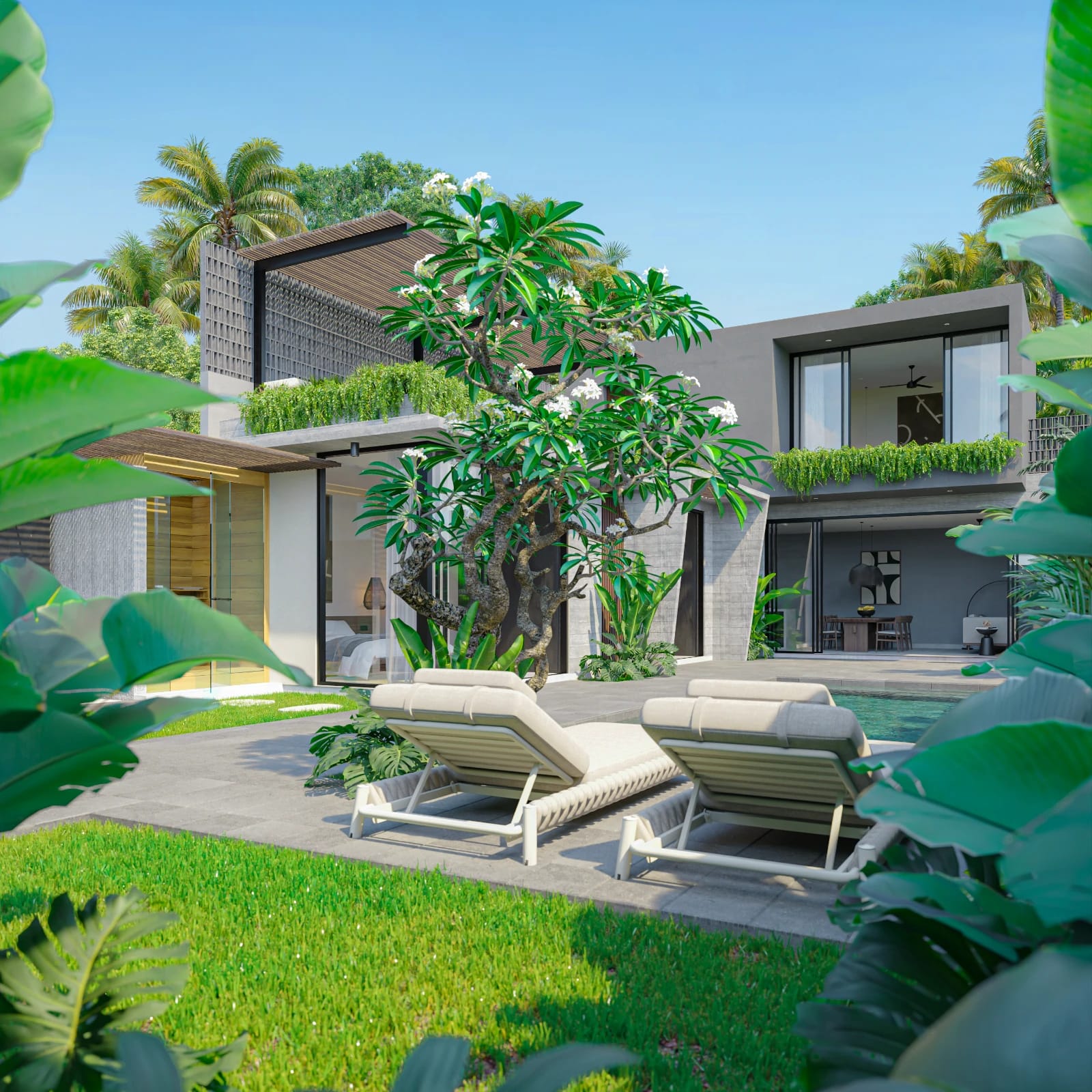 Dasa Ubud private pool and tropical garden setting