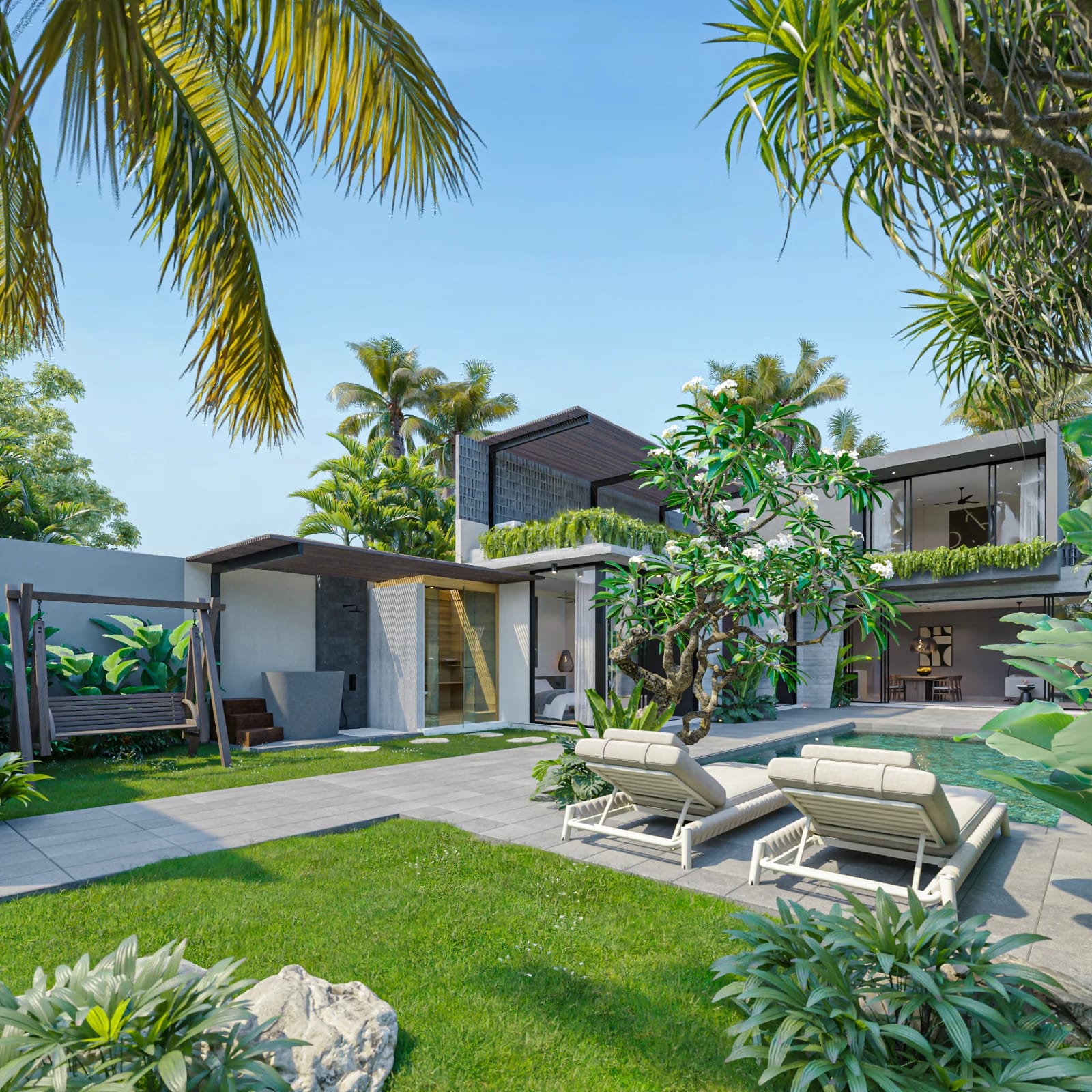 Dasa Ubud bedroom opening onto private terrace