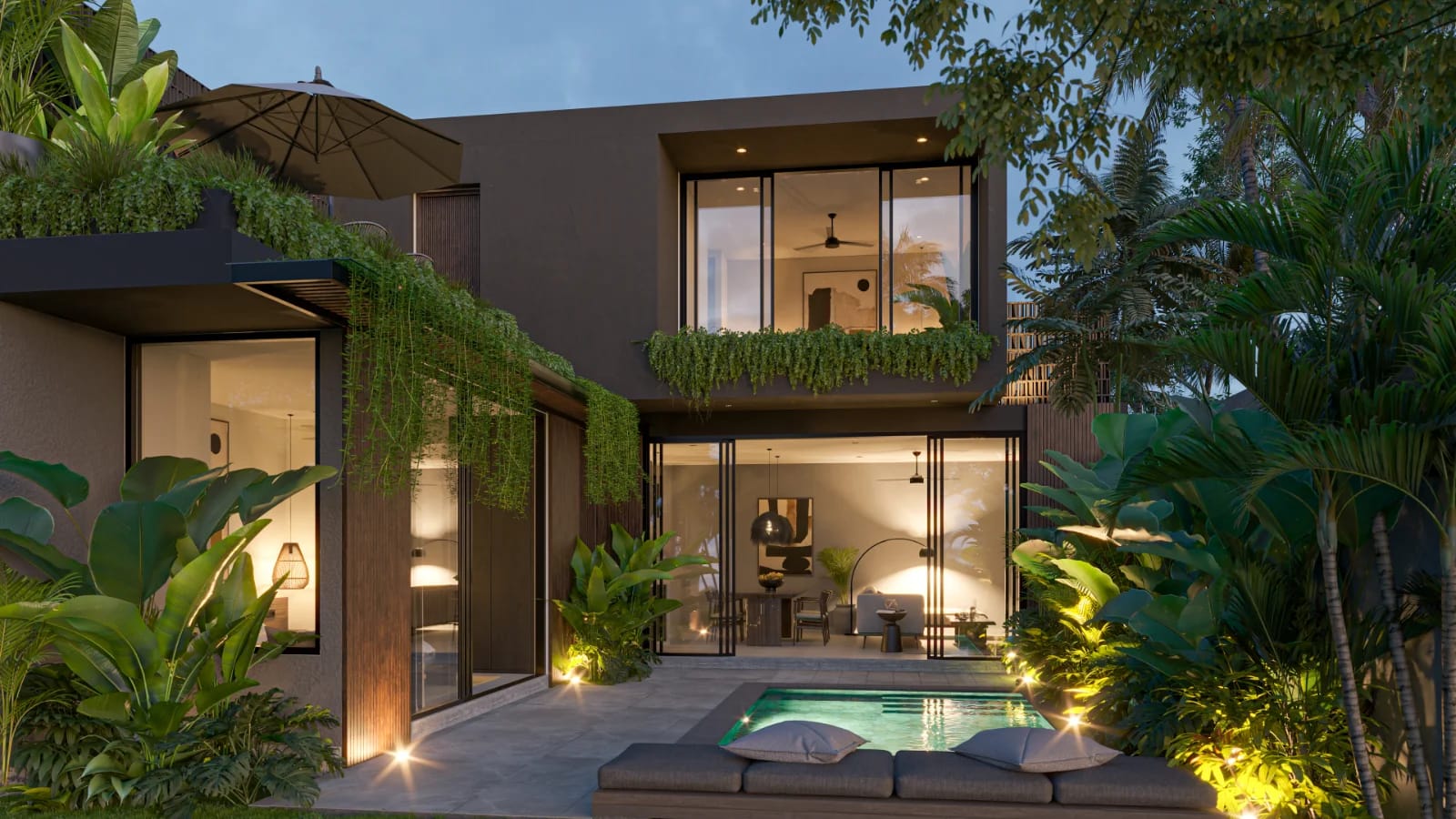 Nara Villas pool with Sukabumi tile finish and water-efficient design