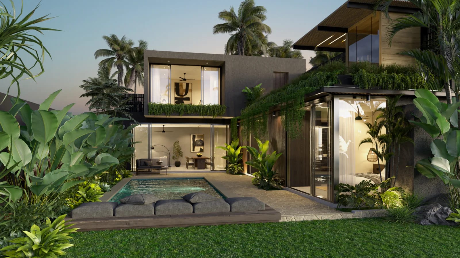 Nara Villas exterior - energy efficient architecture with natural shading