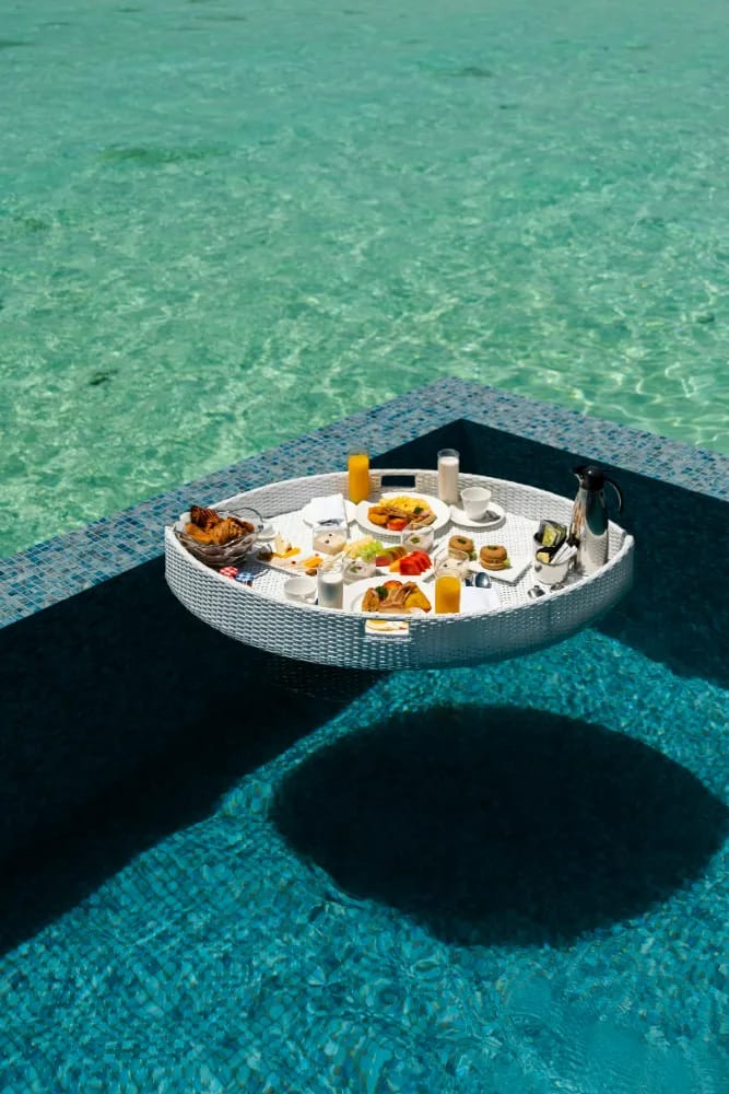 Floating breakfast in private pool at Nara Villas