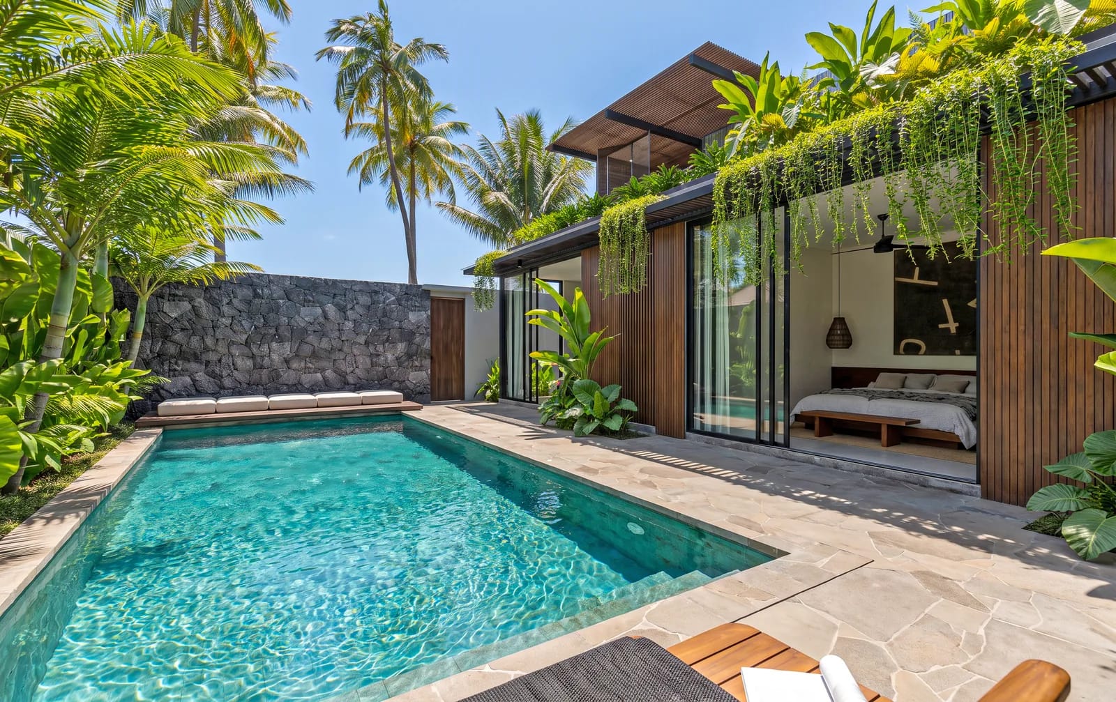 Nara Villas pool with Sukabumi tile finish and water-efficient design