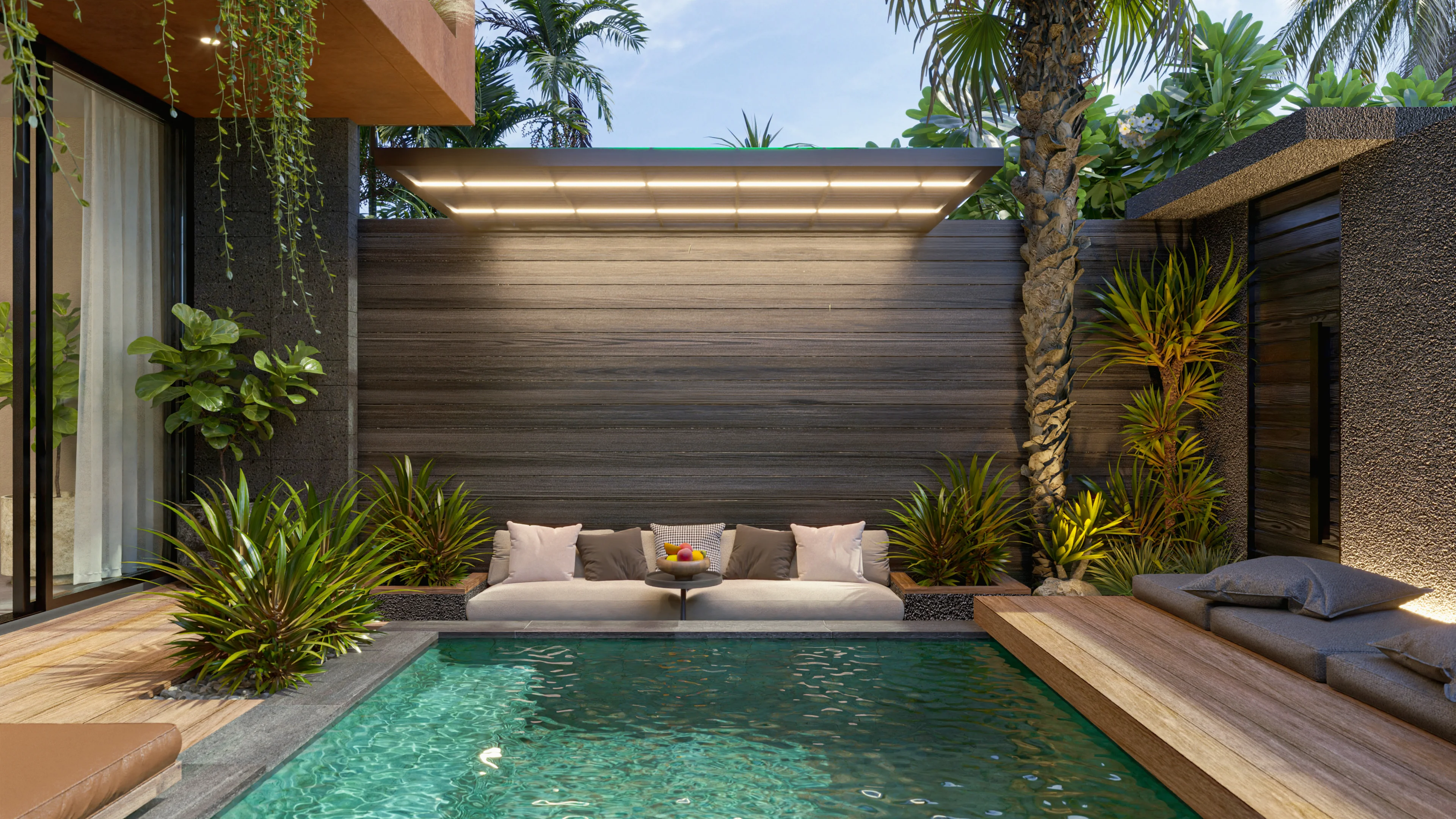 Suku 2-bedroom outdoor area with covered sunken seating zone