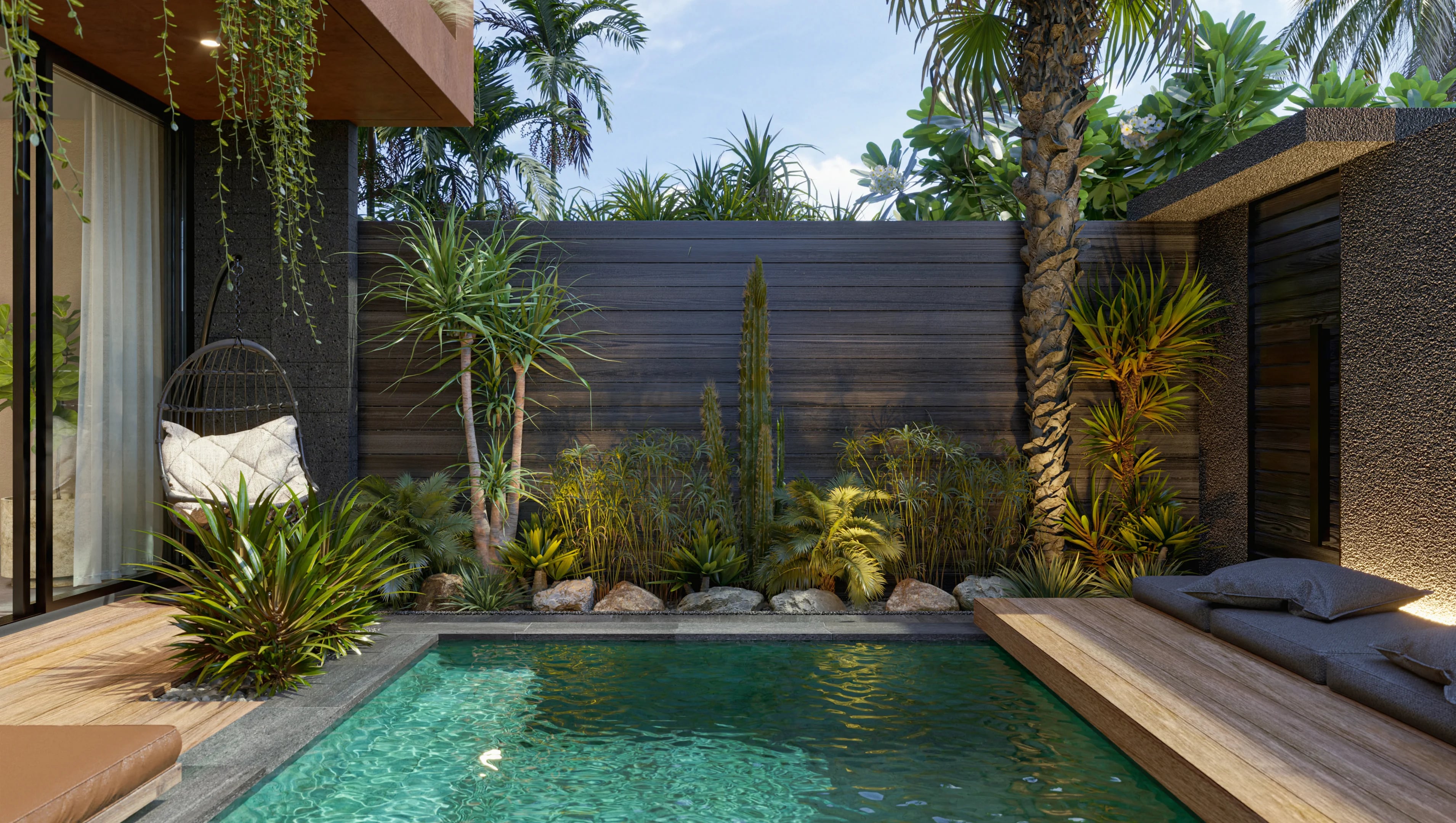 Suku 2-bedroom outdoor pool area without the sunken seating addition