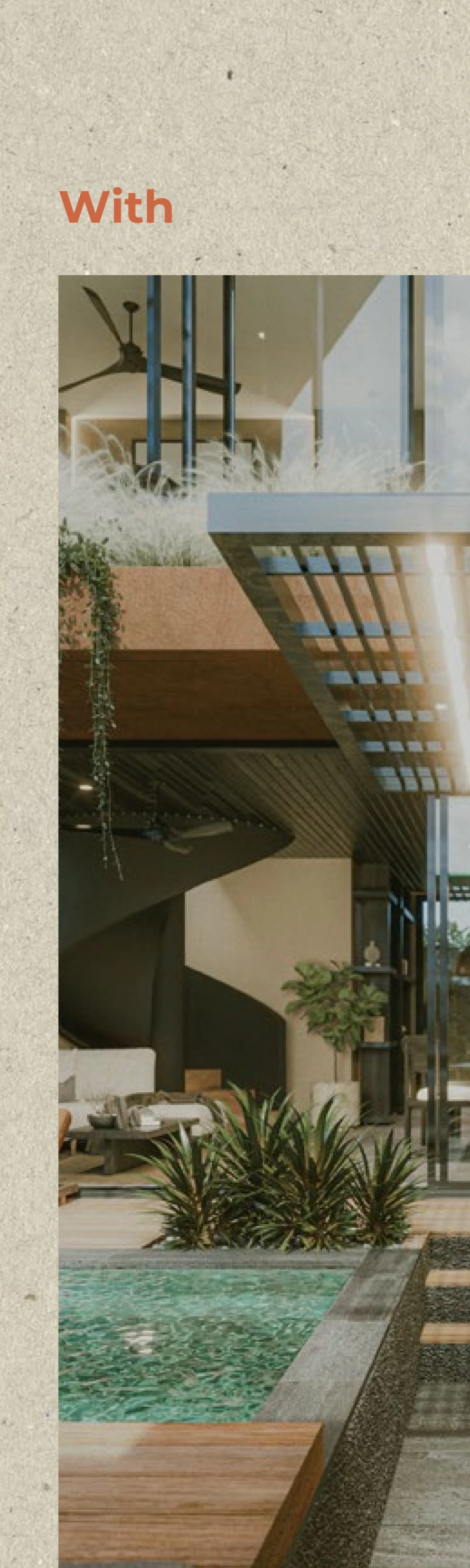 Suku outdoor area with covered sunken seating zone