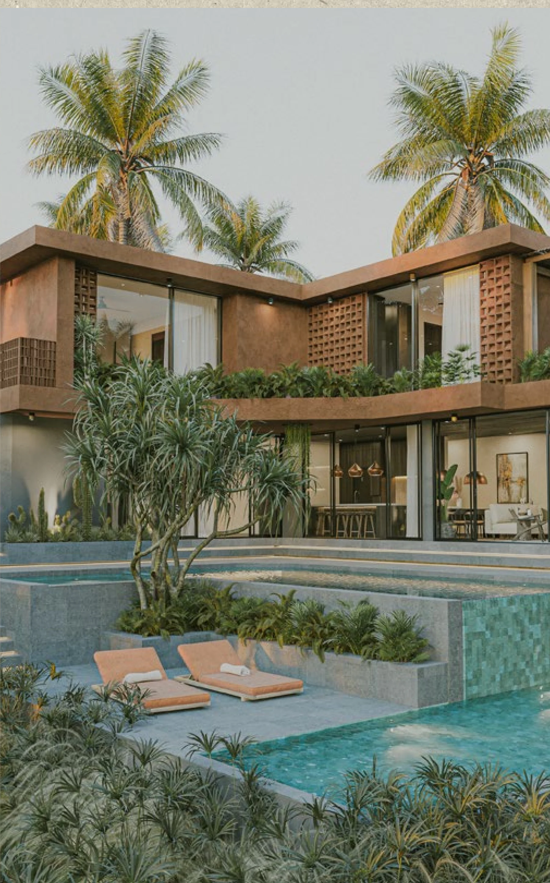 Suku 4-bedroom pool with cascading waterfall and lounge zone
