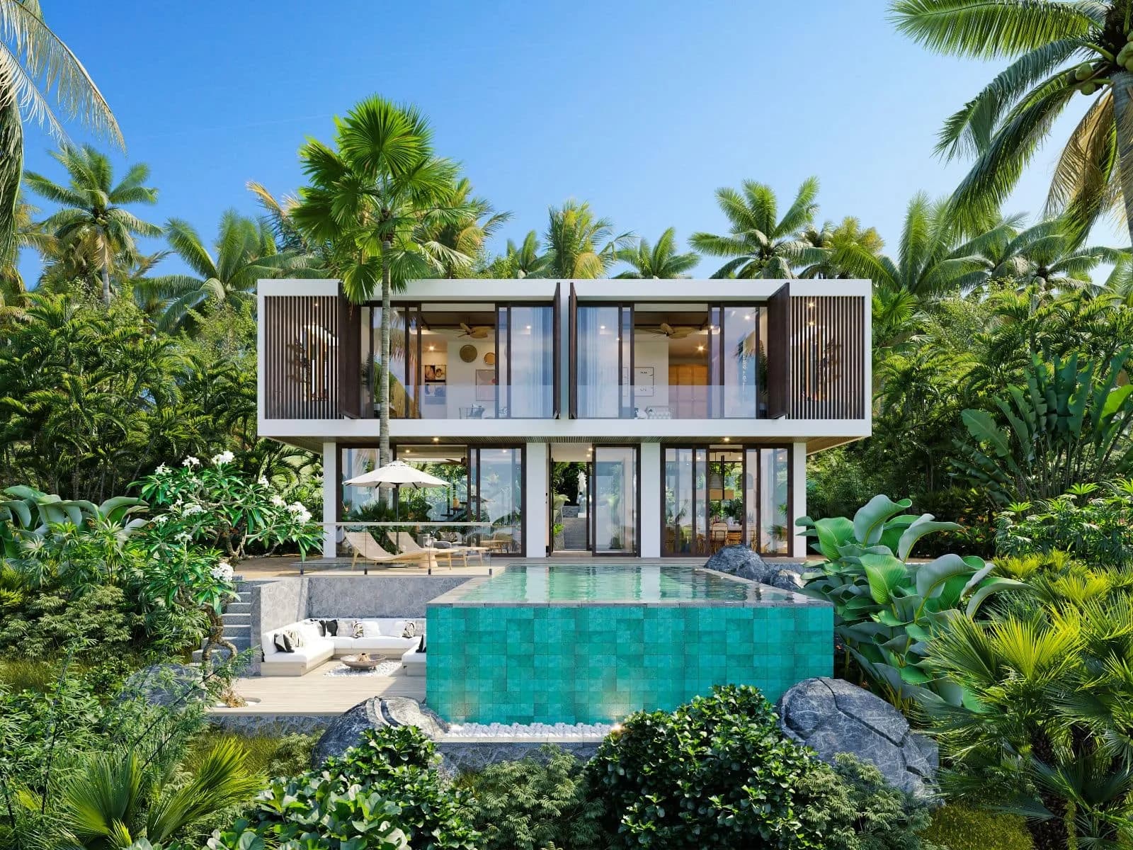 The Kayu villa package - contemporary 2 bedroom two-level Bali villa