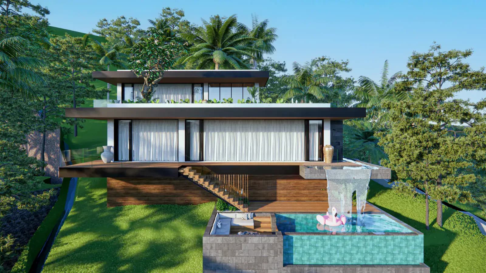 Arunika Villa - Tropical Minimalist villa by Balitecture